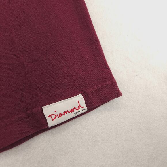 Diamond Graphic Casual Pullover Short Sleeve T Shirt Mens Size Large L Maroon - Picture 5 of 10